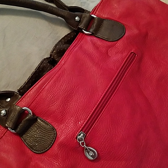 Red Ruffle Leather Bag - Picture 3 of 3